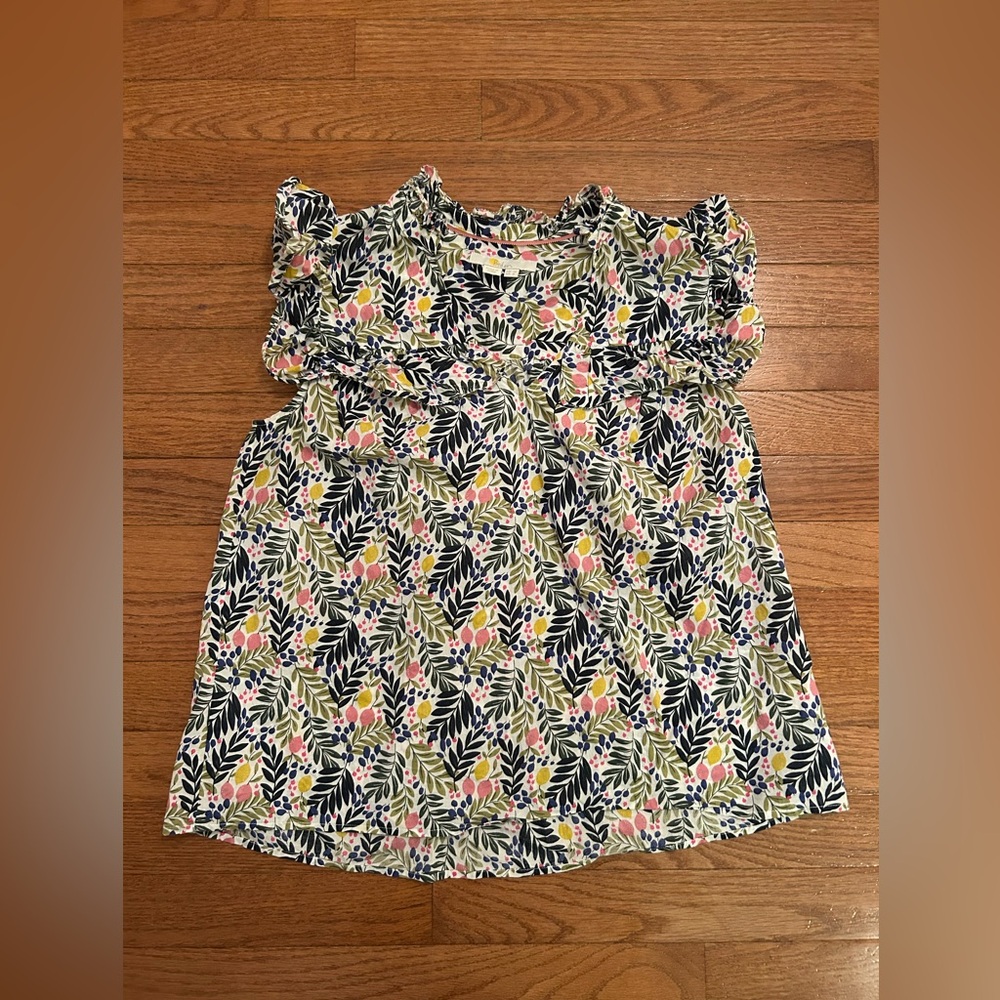 Boden Sleeveless Citrus Ruffle Top